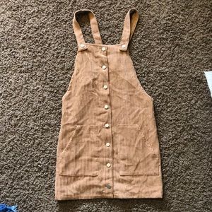 Corduroy overall dress with buttons